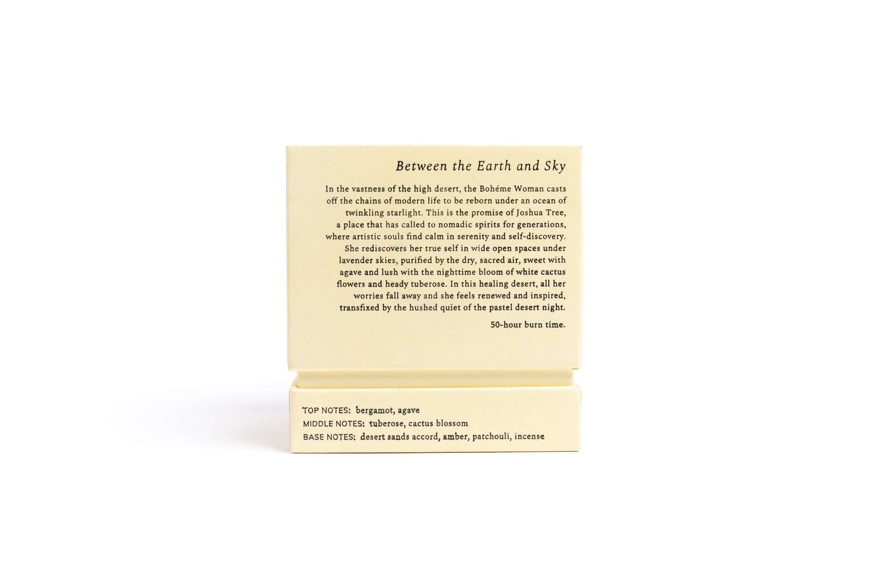 Back of The Joshua Tree Candle Box by Bohéme