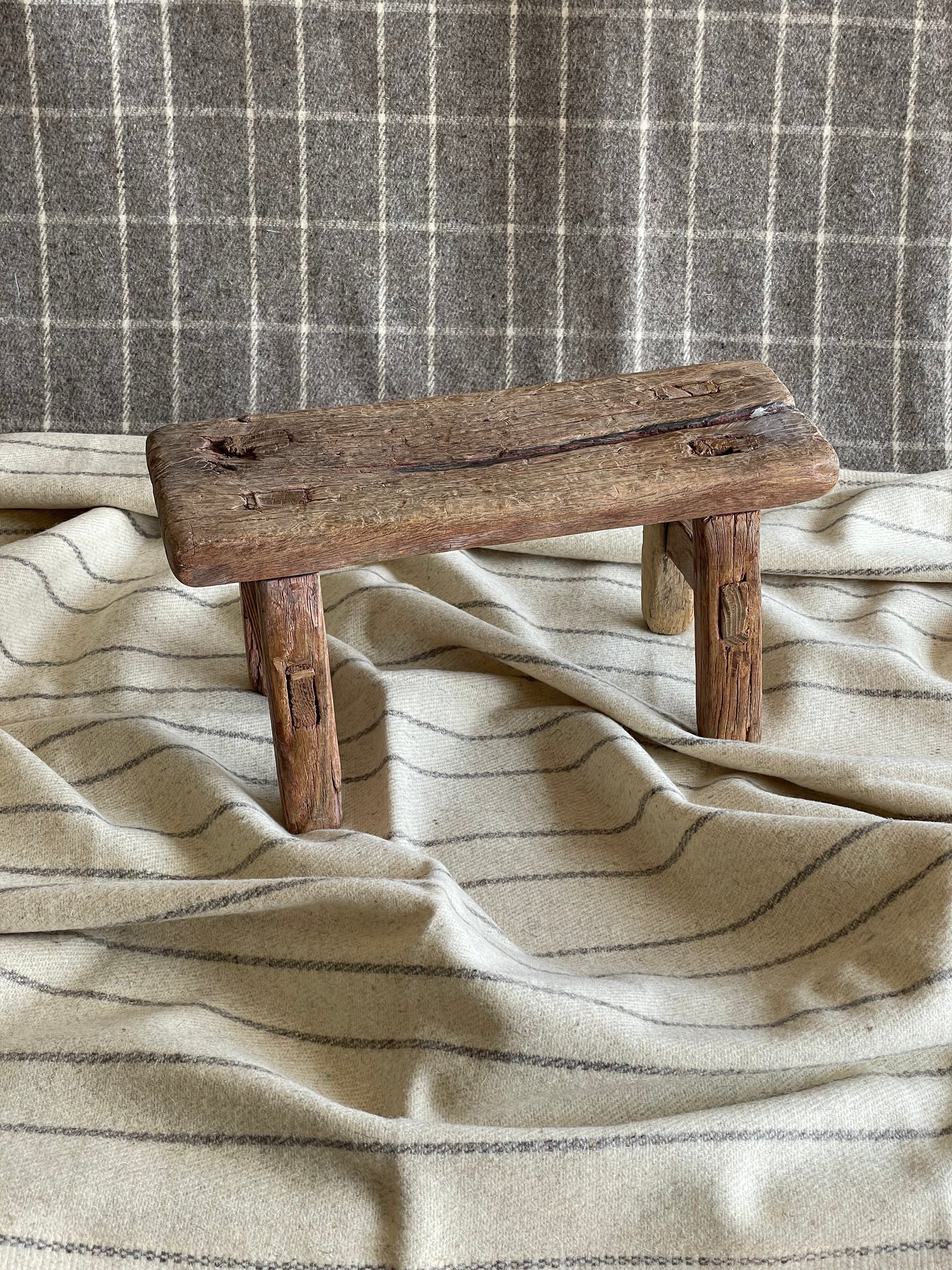 Mini Elm Wood Stool