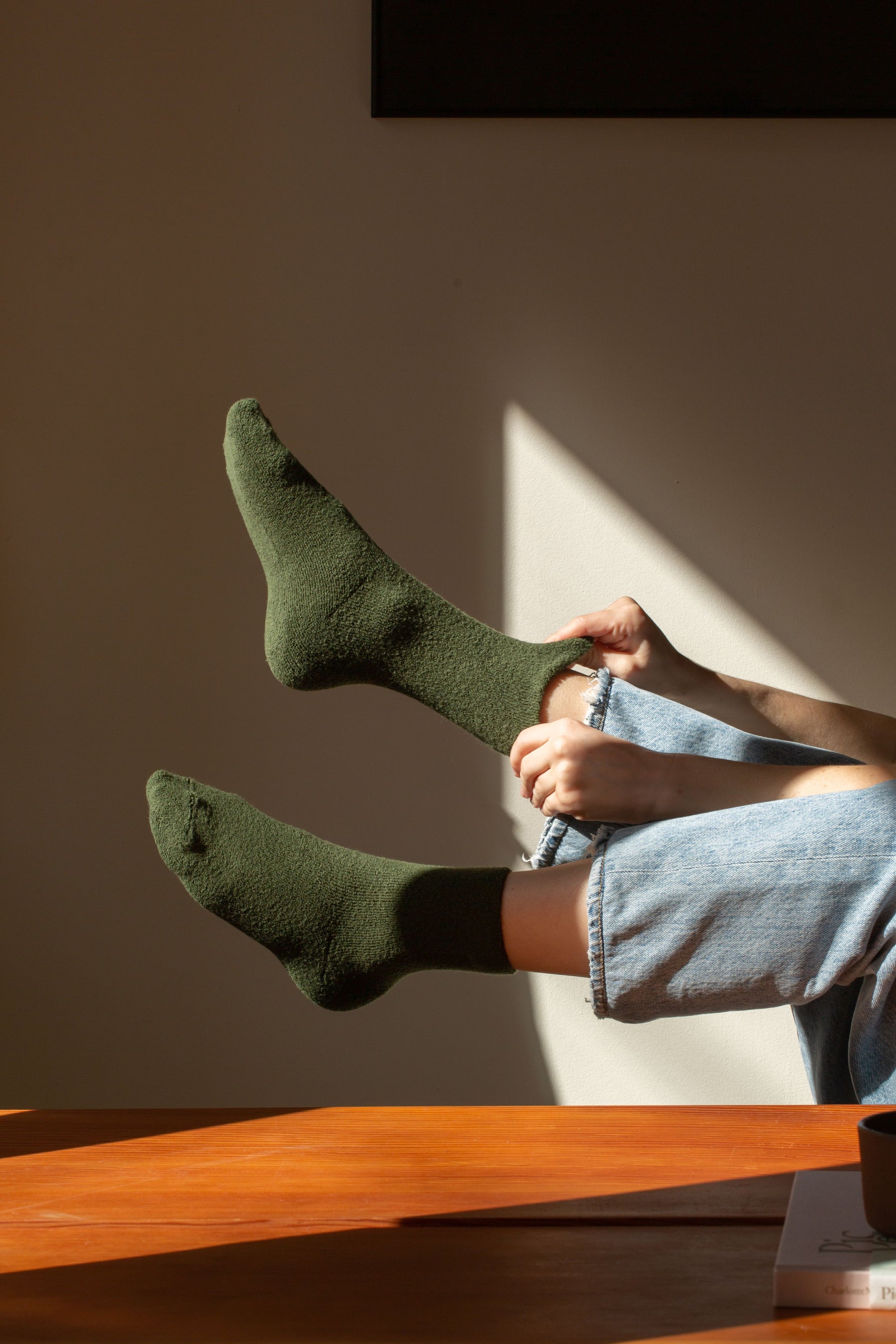 Forest Green Cloud Socks by Le Bon Shoppe