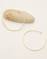 Brass Full Moon Large Hoop Earrings by Moneh Brisel