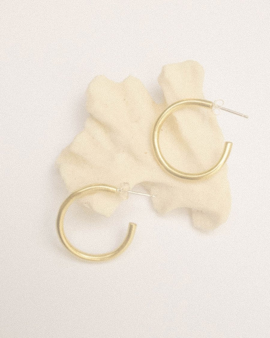 Full Moon Medium Hoop Earrings in Brass by Moneh Brisel