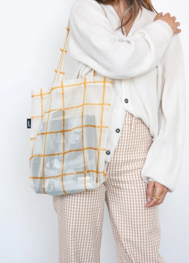 Gold Grid Bio-Knit Market Tote by Junes