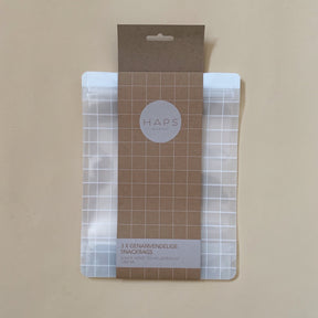 Transparent Check Medium Reusable Snack Bags 3-Pack by Haps Nordic