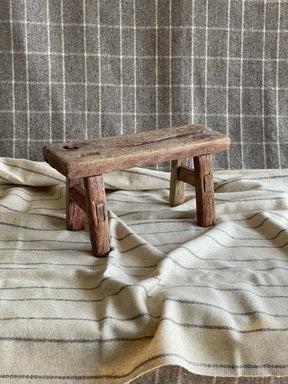Mini Vintage Elm Wood Stool