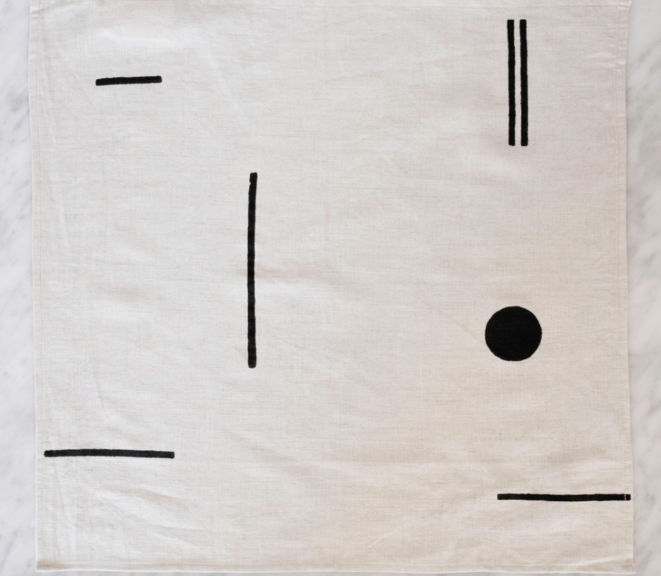 Line Dot Block Print Napkin by Kesslyr Dean