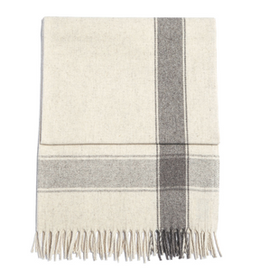 Cream/Grey Cruz Stripe Blanket by Mexchic | H. SMITH