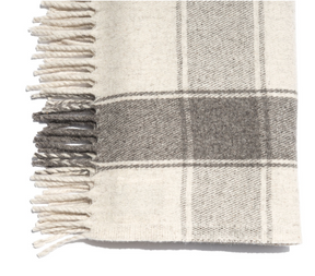 Cream/Grey Cruz Stripe Blanket by Mexchic | H. SMITH