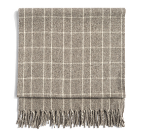 Grey/Cream Plaid Polanco Girls Blanket by Mexchic | H. SMITH