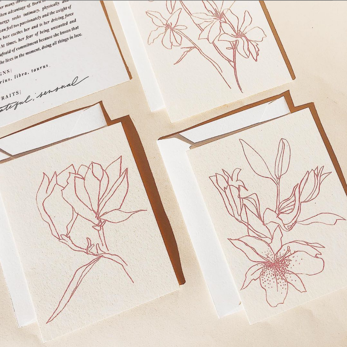 Flora Note Cards by Wilde House Paper