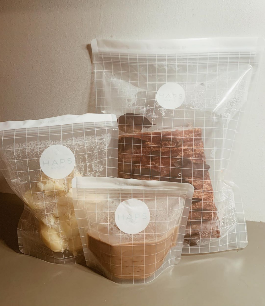 Transparent Check Reusable Snack Bags by Haps Nordic