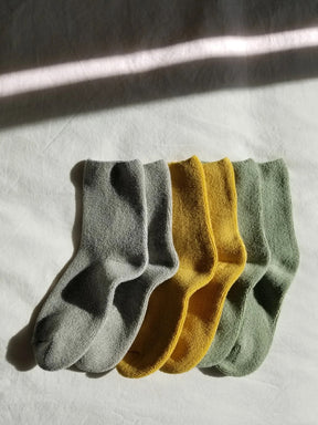 Le Bon Shoppe Cloud Socks in Heather Grey, Butter and Matcha