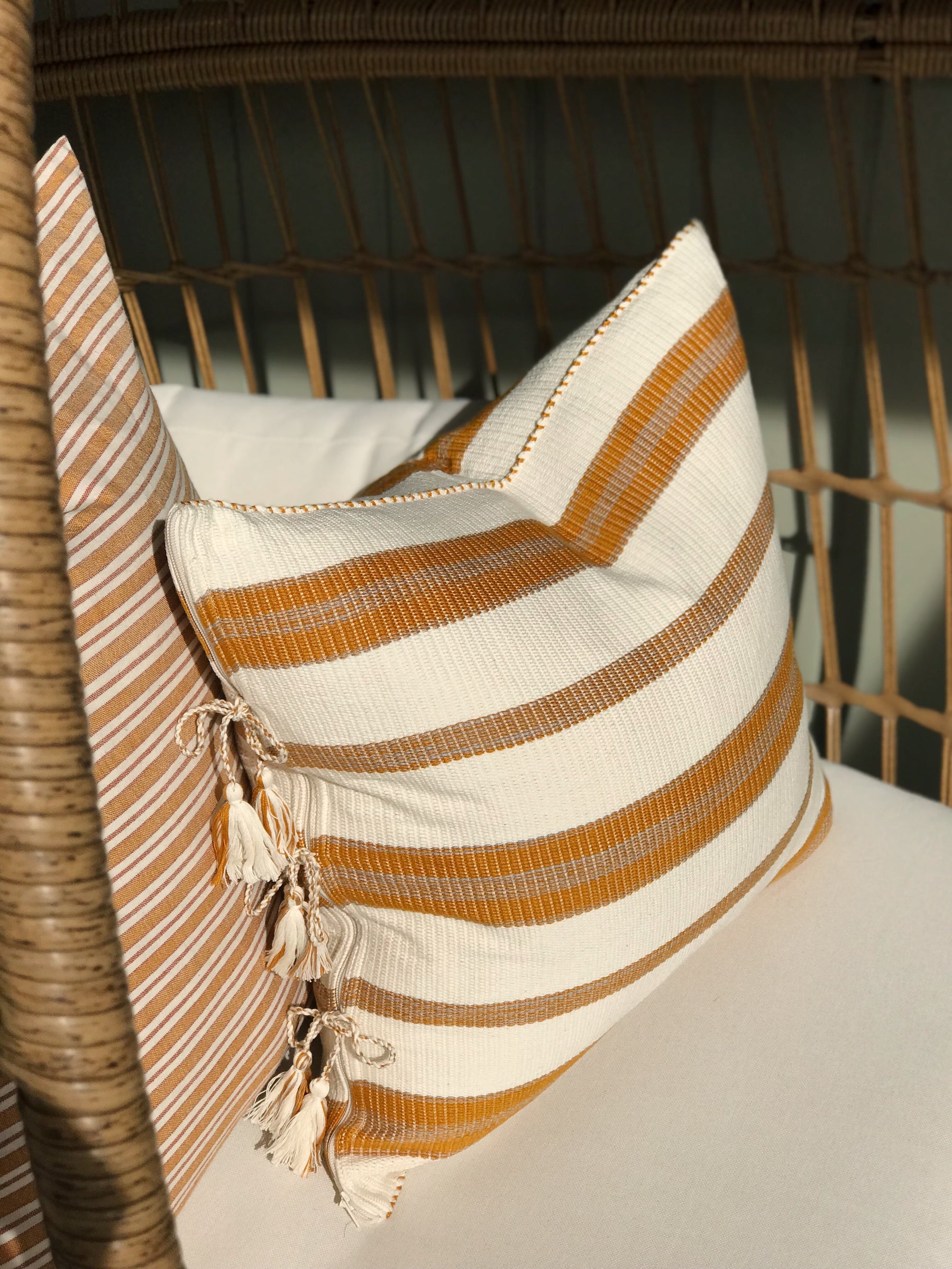 Marigold Strip Heather Taylor Home Pillow | H. SMITH